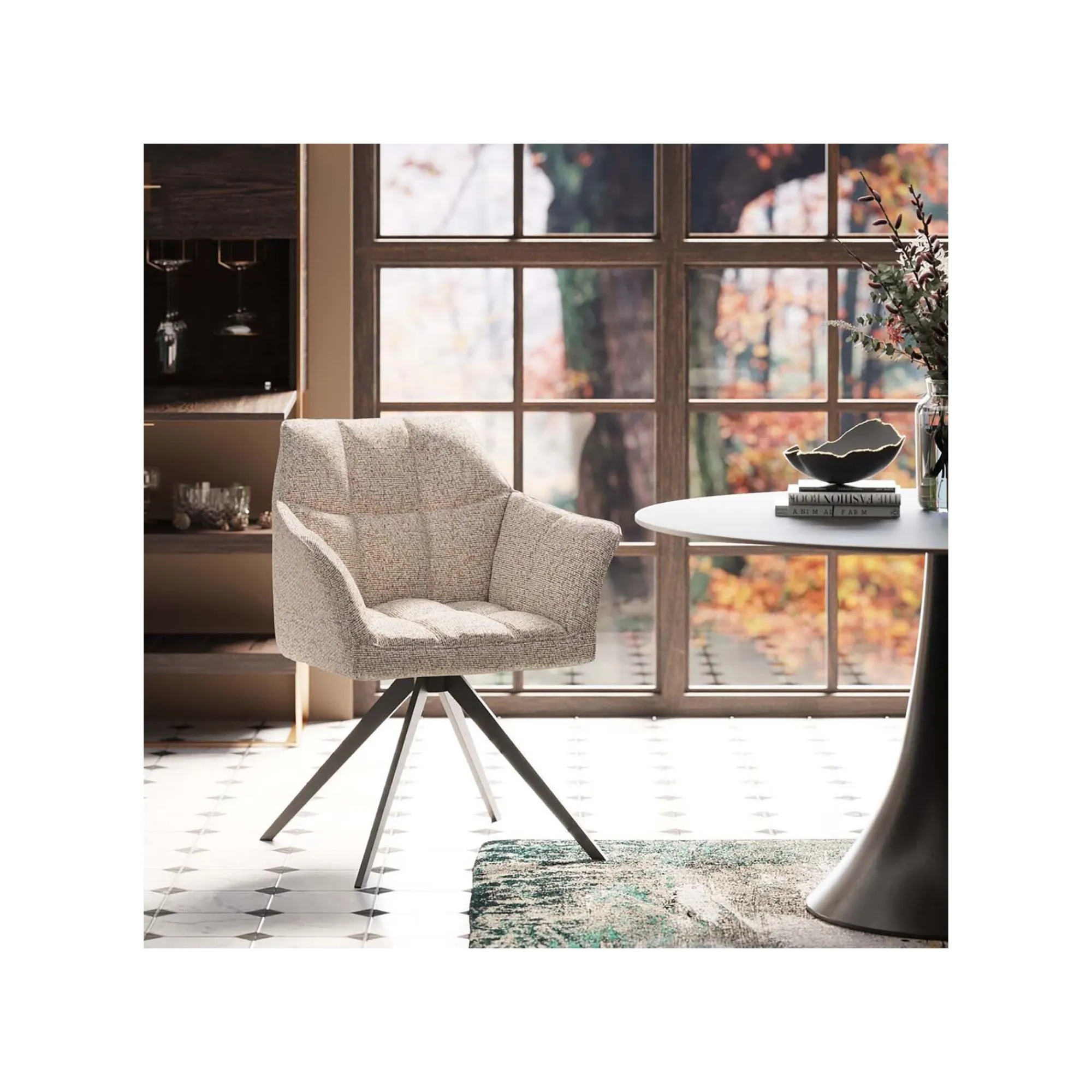 KARE Design Chaise Avec Accoudoirs Pivotante Thinktank Crème ^ Chaise De Bureau|Chaise
