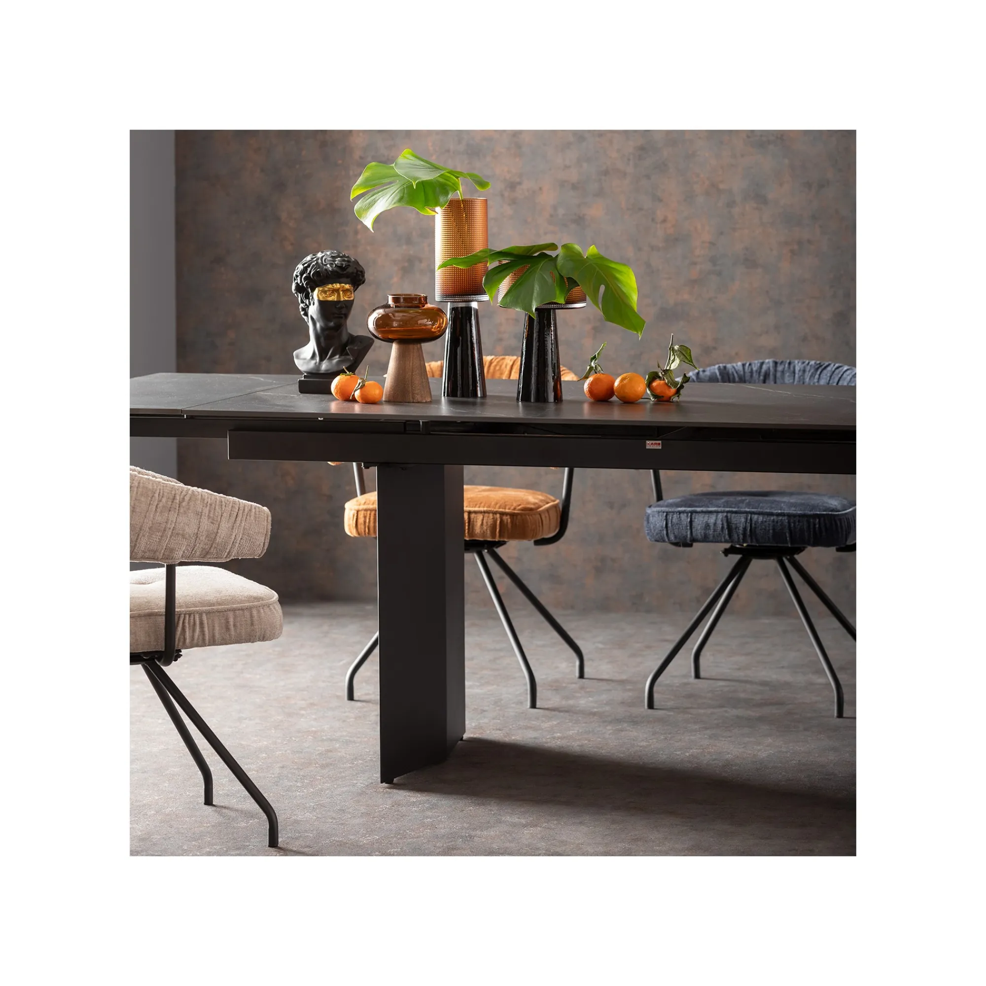 KARE Design Chaise Avec Accoudoirs Pivotante Arabella Bleue ^ Chaise