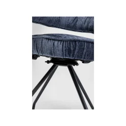KARE Design Chaise Avec Accoudoirs Pivotante Arabella Bleue ^ Chaise