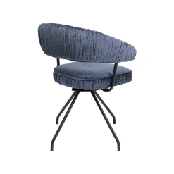 KARE Design Chaise Avec Accoudoirs Pivotante Arabella Bleue ^ Chaise