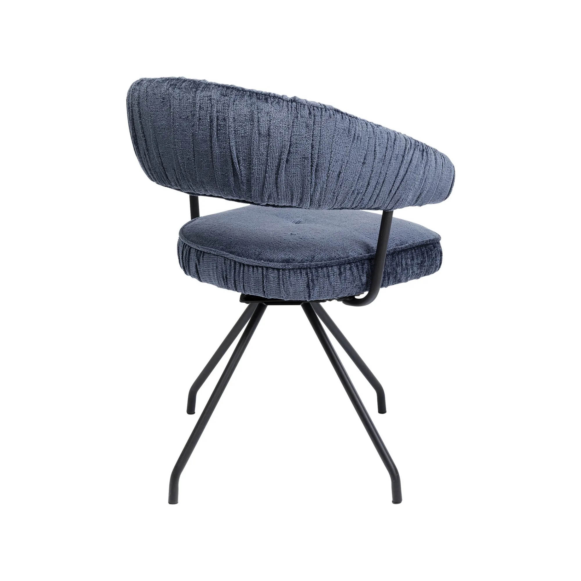 KARE Design Chaise Avec Accoudoirs Pivotante Arabella Bleue ^ Chaise