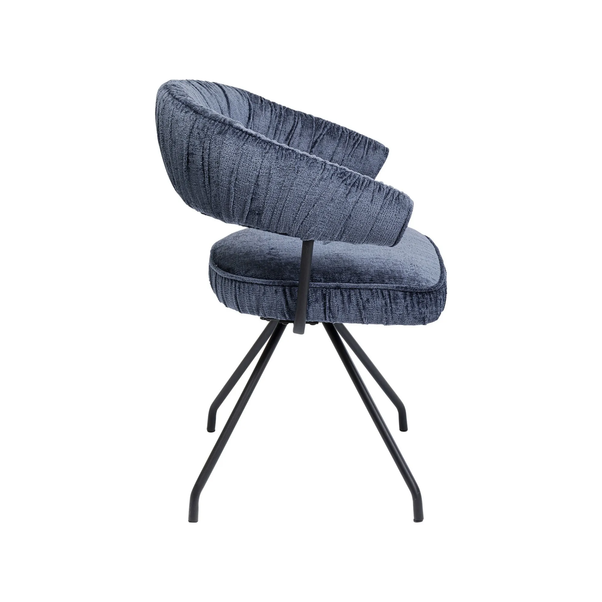 KARE Design Chaise Avec Accoudoirs Pivotante Arabella Bleue ^ Chaise