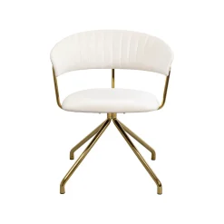 KARE Design Chaise Avec Accoudoirs Pivotante Belle Velours Crème ^ Chaise De Bureau|Chaise