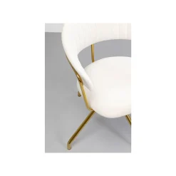 KARE Design Chaise Avec Accoudoirs Pivotante Belle Velours Crème ^ Chaise De Bureau|Chaise