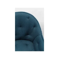 KARE Design Chaise Avec Accoudoirs Pivotante Carlito Mesh Bleue ^ Chaise
