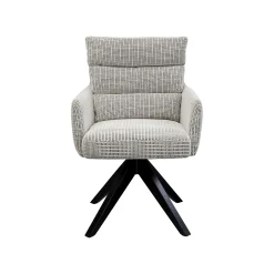 KARE Design Chaise Avec Accoudoirs Pivotante Bosse Noire Et Blanche ^ Chaise