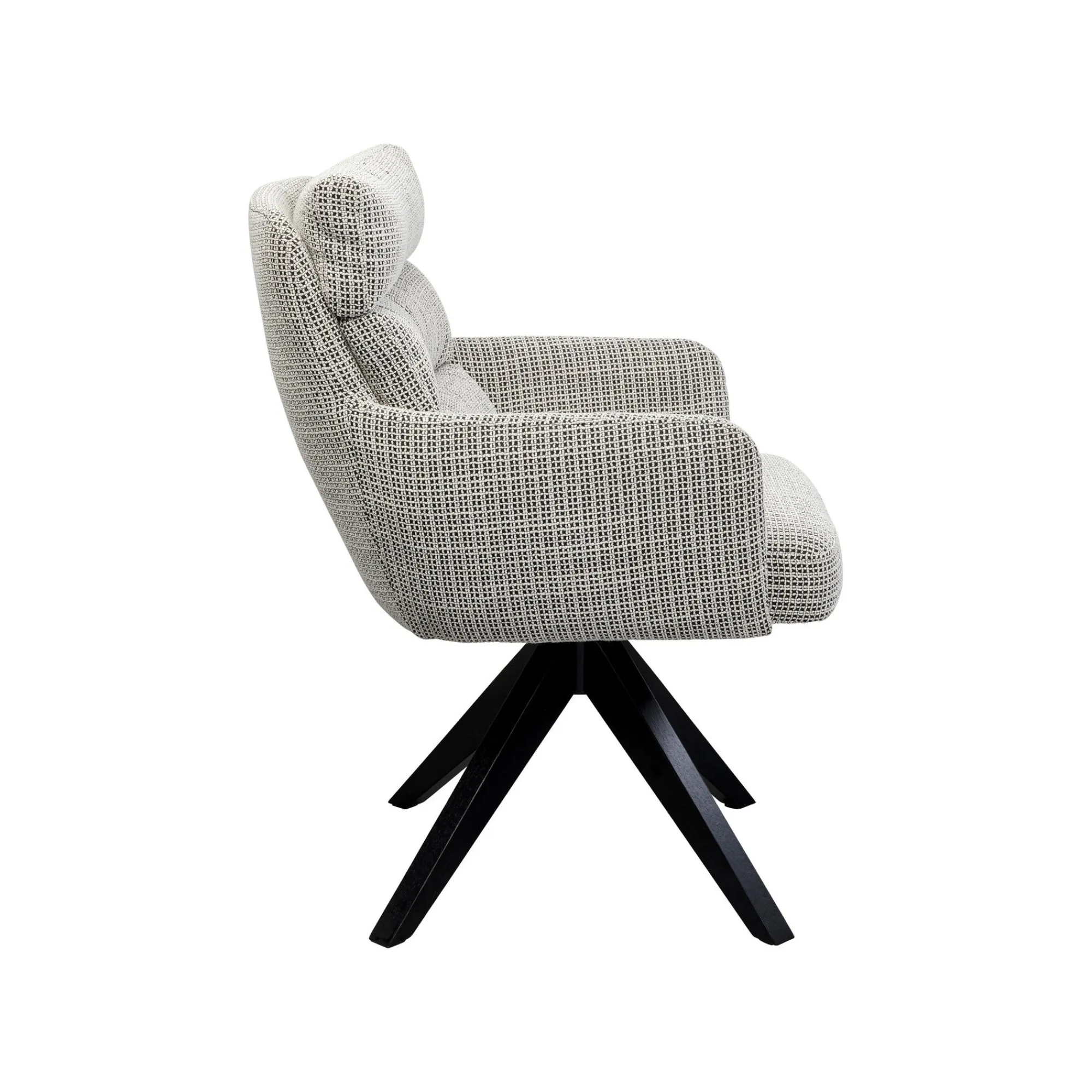KARE Design Chaise Avec Accoudoirs Pivotante Bosse Noire Et Blanche ^ Chaise
