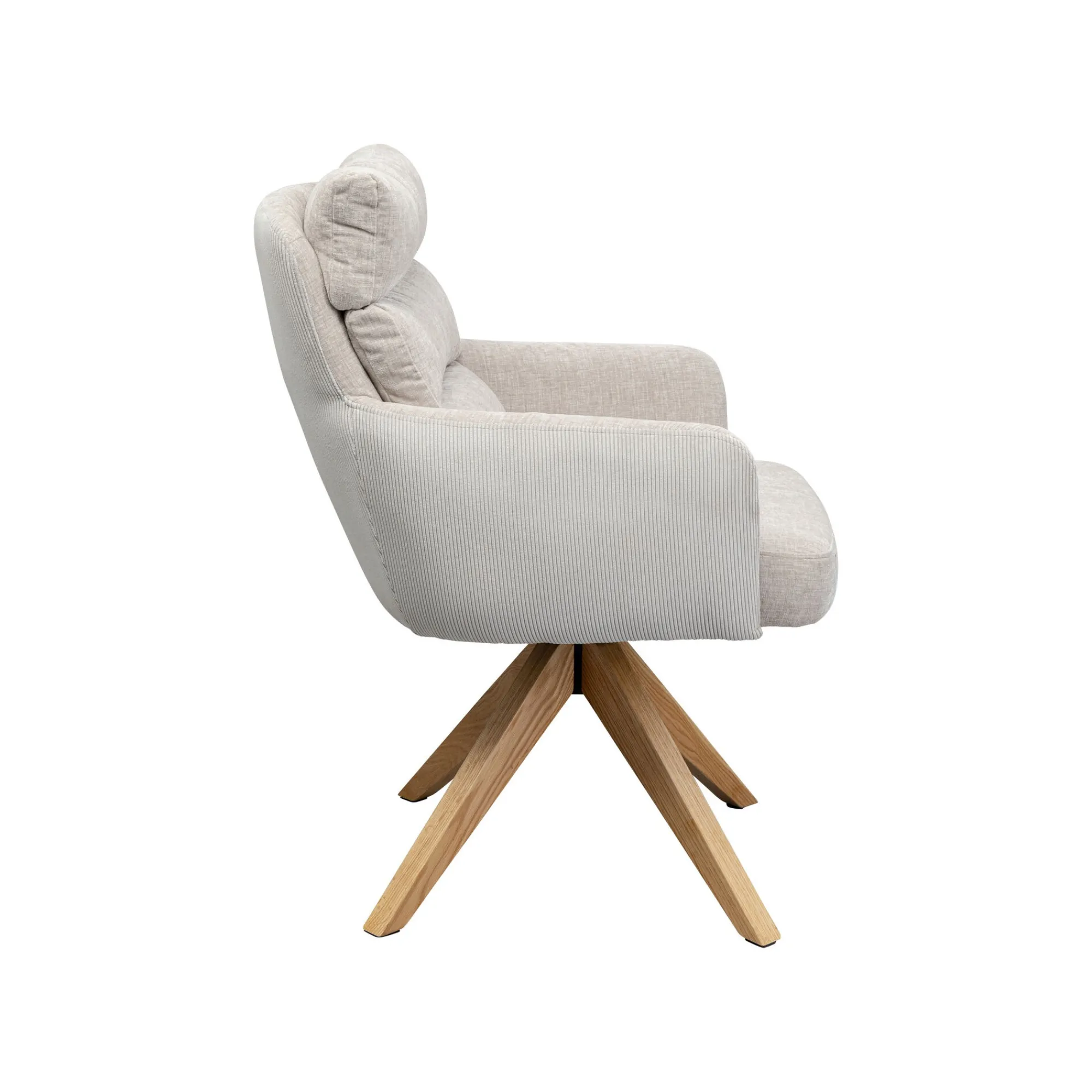 KARE Design Chaise Avec Accoudoirs Pivotante Bosse Crème ^ Chaise