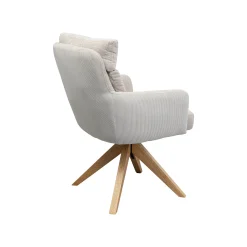 KARE Design Chaise Avec Accoudoirs Pivotante Bosse Crème ^ Chaise