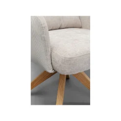 KARE Design Chaise Avec Accoudoirs Pivotante Bosse Crème ^ Chaise