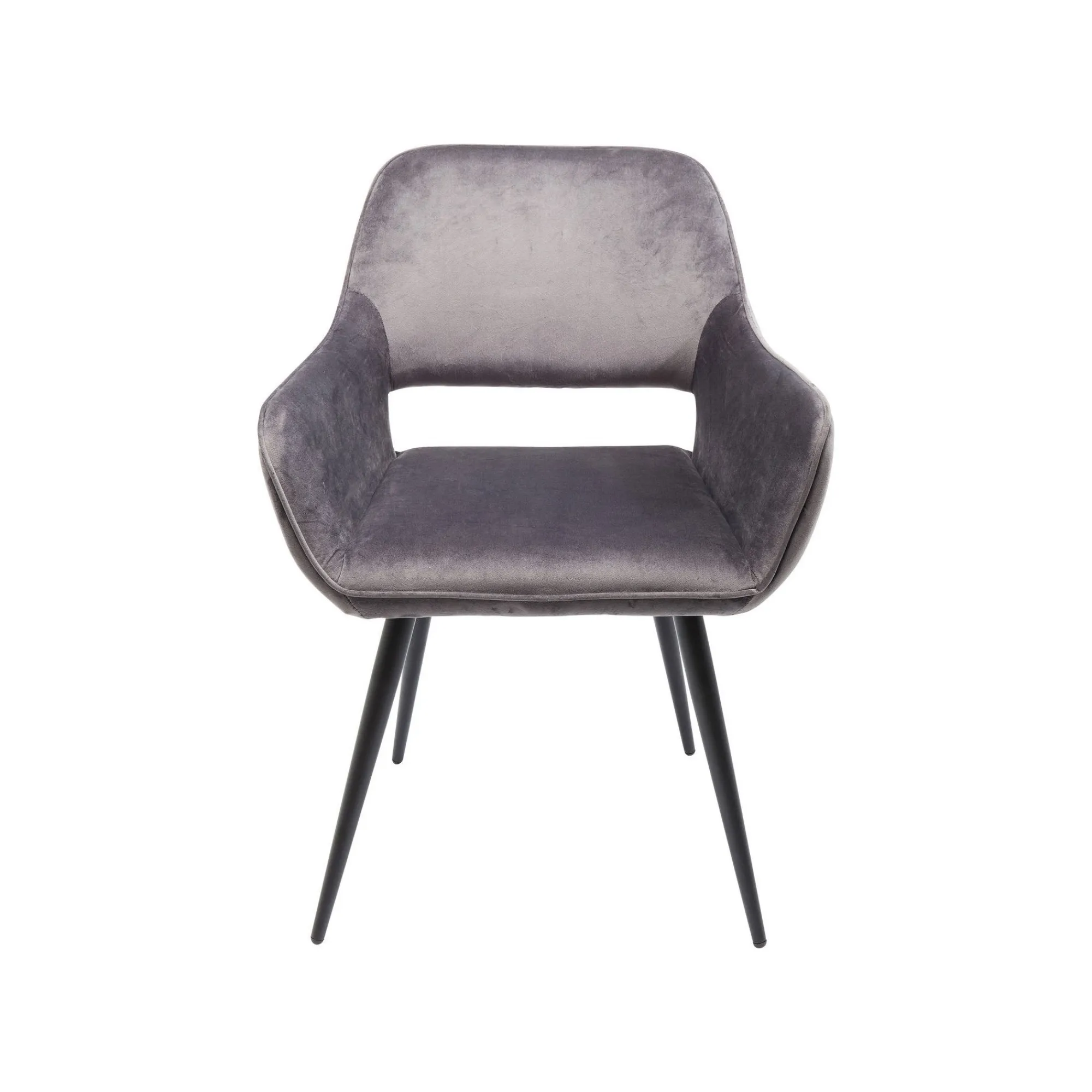 KARE Design Chaise Avec Accoudoirs San Francisco Velours Gris ^ Chaise