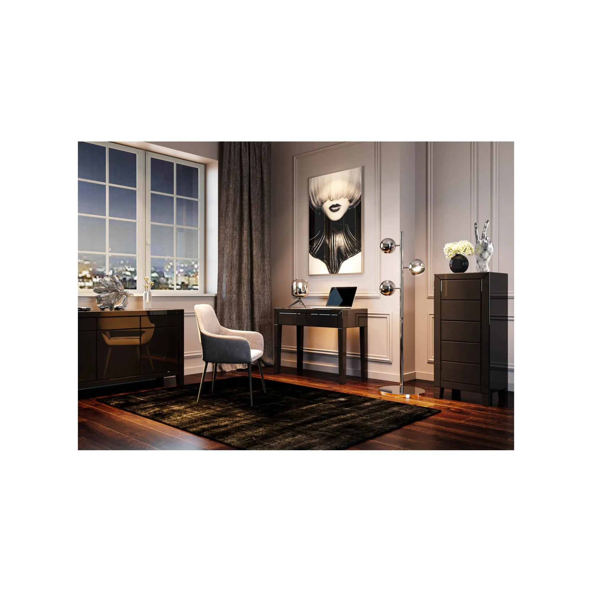 KARE Design Chaise Avec Accoudoirs San Francisco Velours Gris ^ Chaise