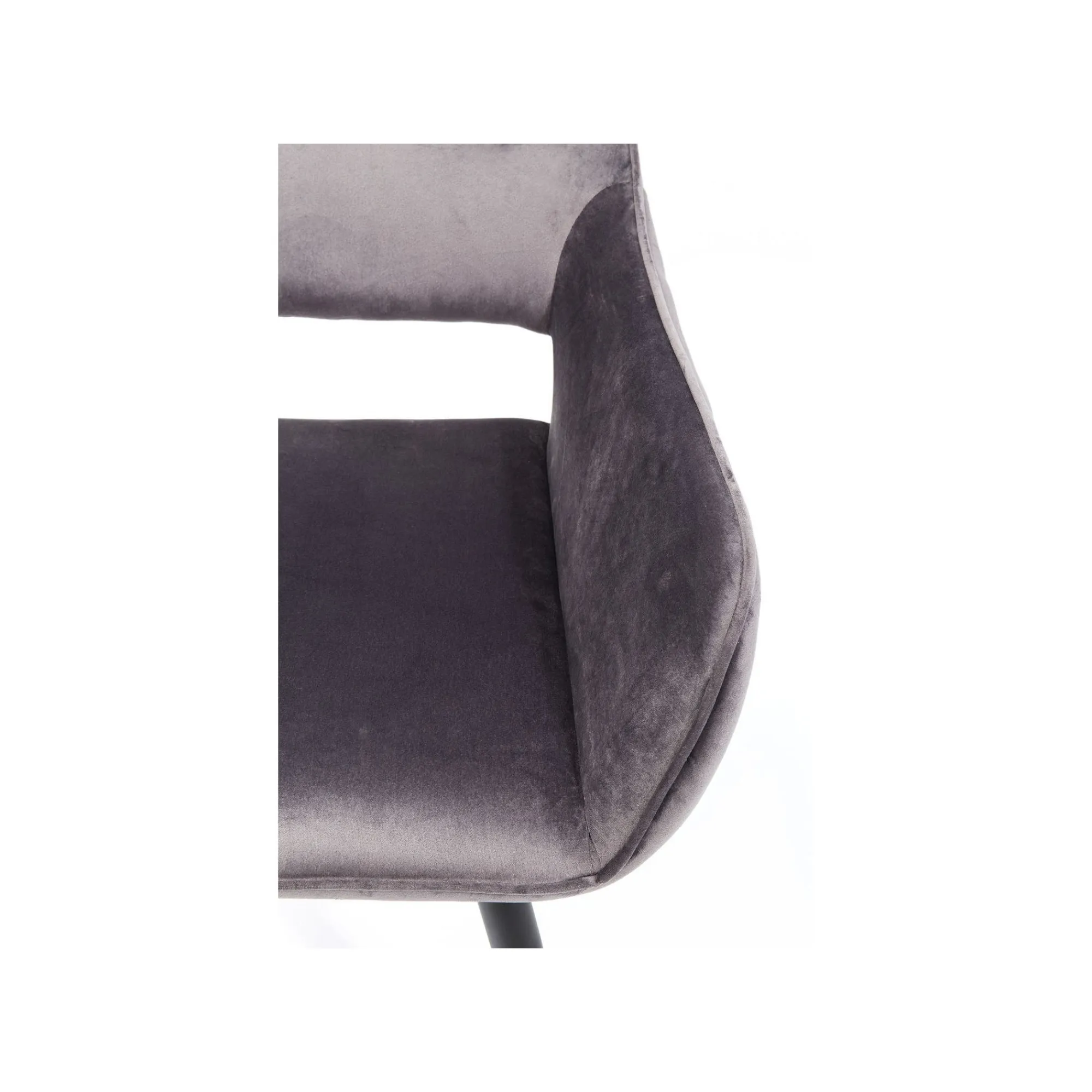 KARE Design Chaise Avec Accoudoirs San Francisco Velours Gris ^ Chaise