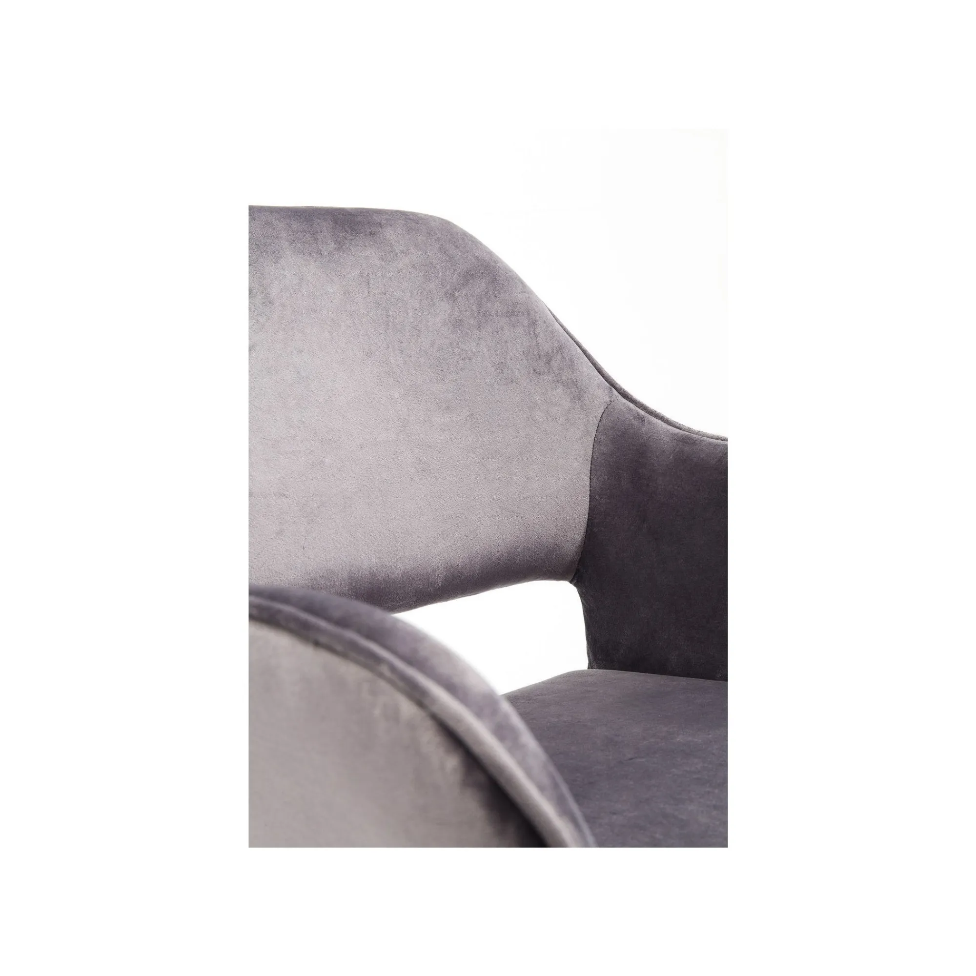 KARE Design Chaise Avec Accoudoirs San Francisco Velours Gris ^ Chaise