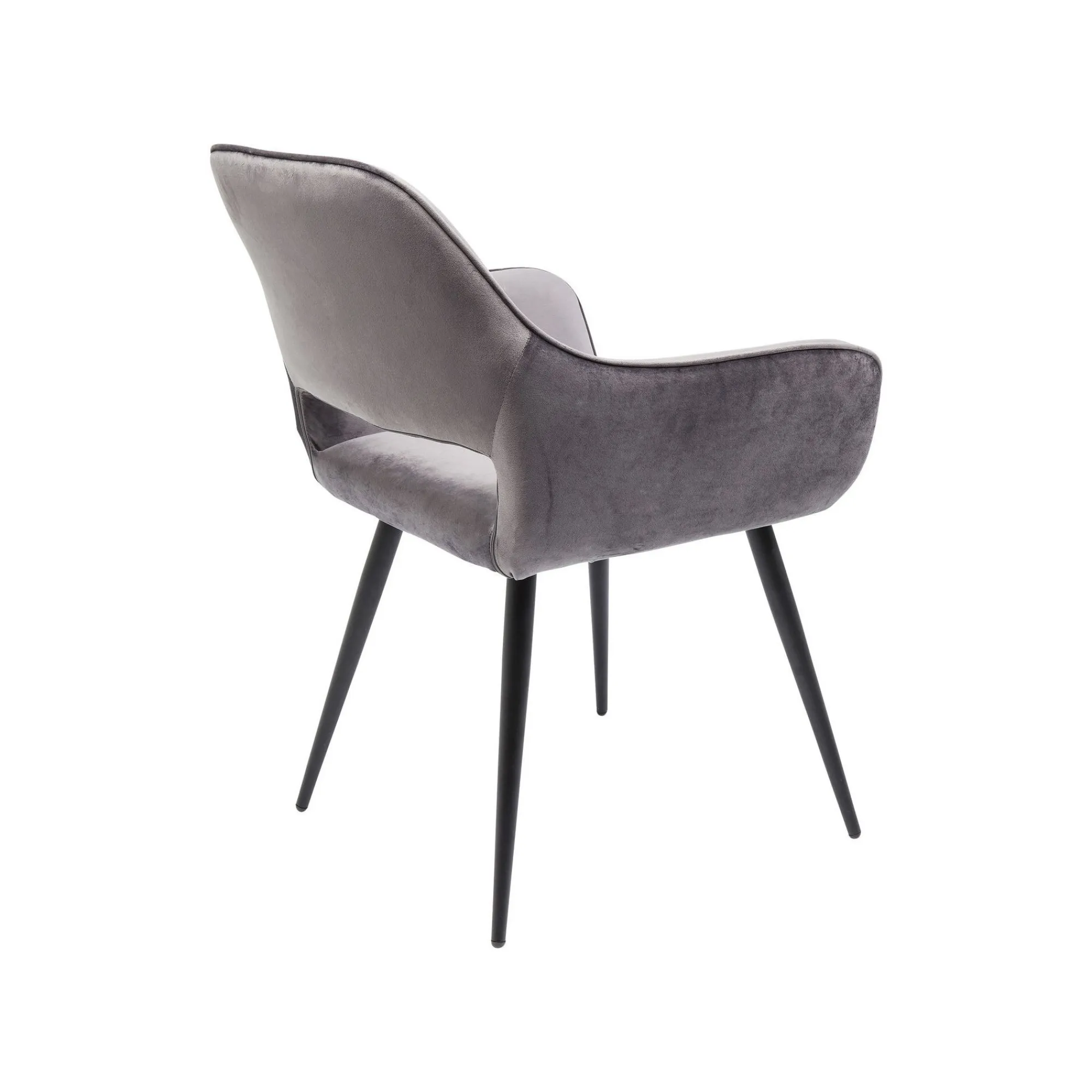 KARE Design Chaise Avec Accoudoirs San Francisco Velours Gris ^ Chaise