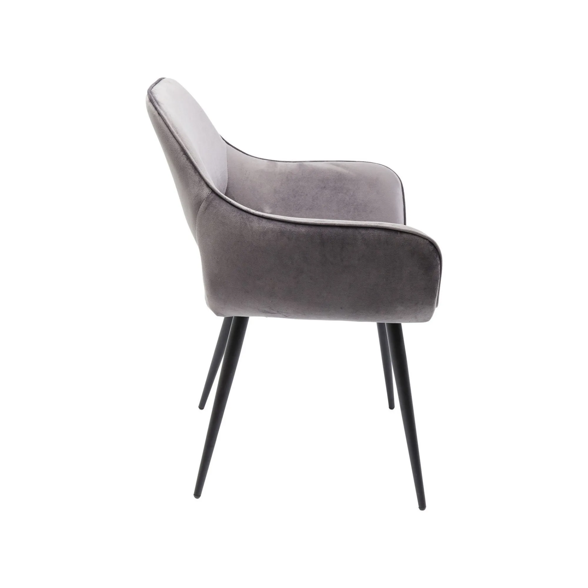 KARE Design Chaise Avec Accoudoirs San Francisco Velours Gris ^ Chaise