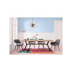 KARE Design Chaise Avec Accoudoirs San Francisco Velours Gris ^ Chaise