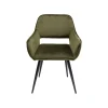 KARE Design Chaise Avec Accoudoirs San Francisco Velours Vert Foncé ^ Chaise