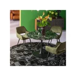 KARE Design Chaise Avec Accoudoirs San Francisco Velours Vert Foncé ^ Chaise