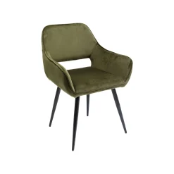 KARE Design Chaise Avec Accoudoirs San Francisco Velours Vert Foncé ^ Chaise
