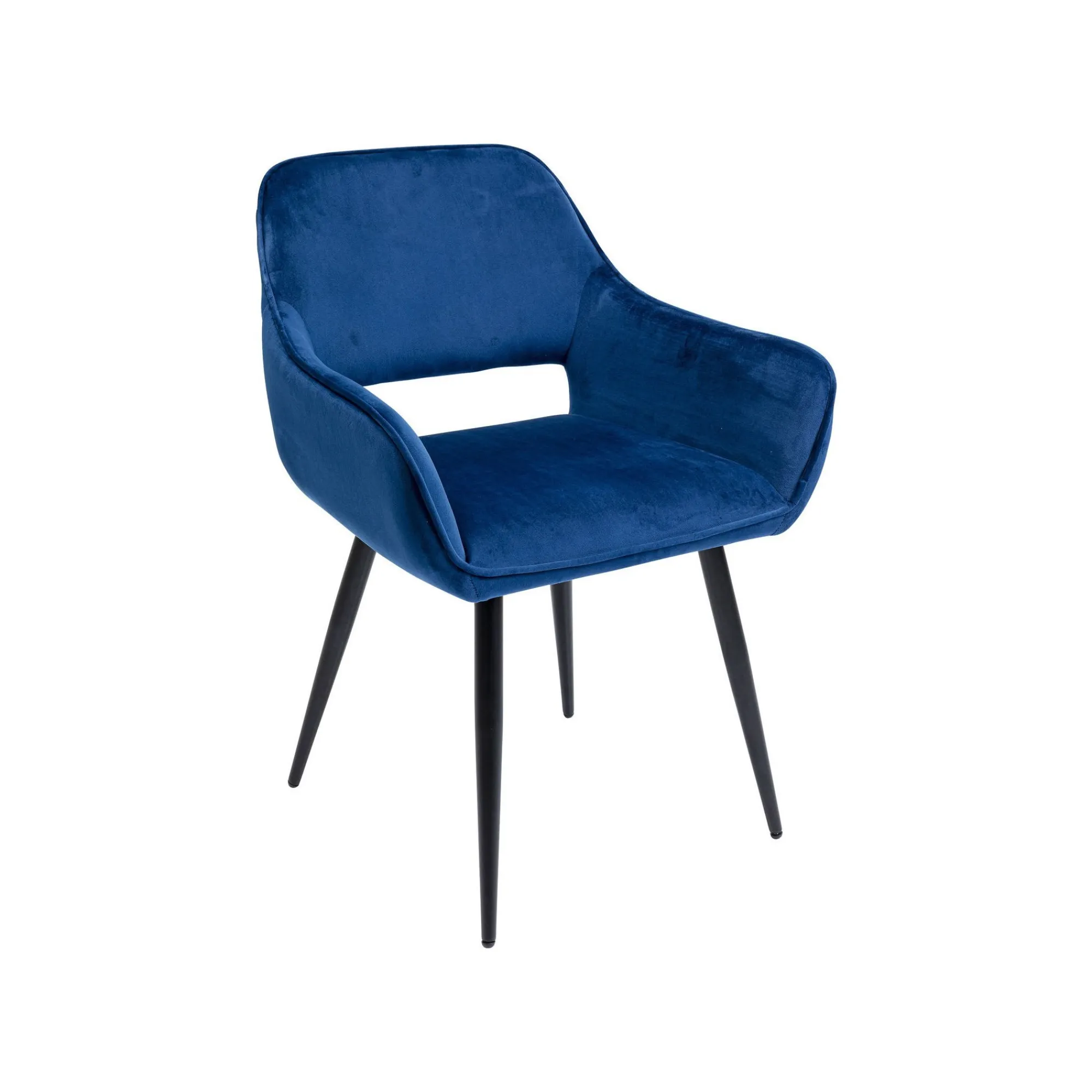 KARE Design Chaise Avec Accoudoirs San Francisco Velours Bleu Pétrole ^ Chaise