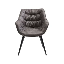 KARE Design Chaise Avec Accoudoirs Thelma Grise ^ Chaise