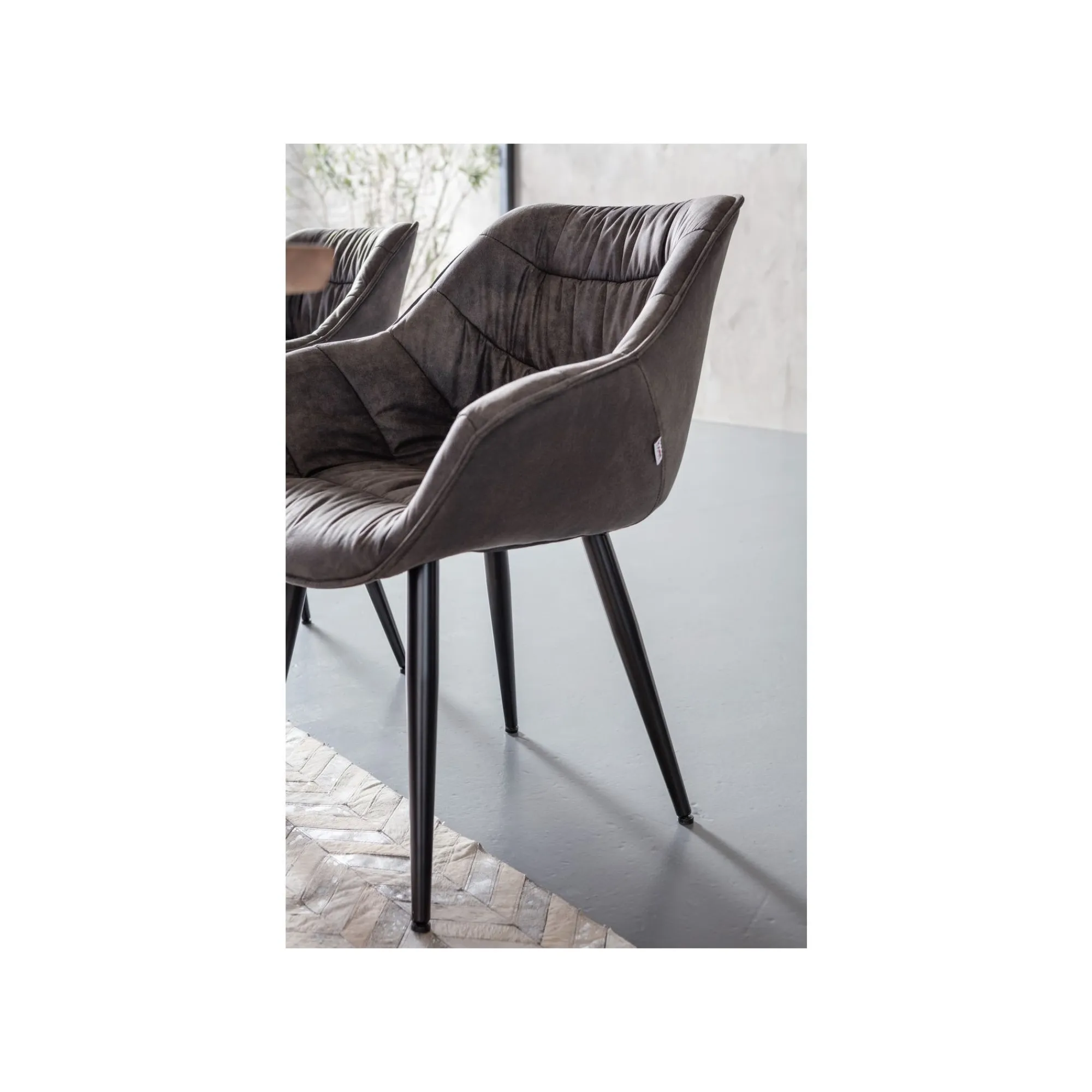 KARE Design Chaise Avec Accoudoirs Thelma Grise ^ Chaise