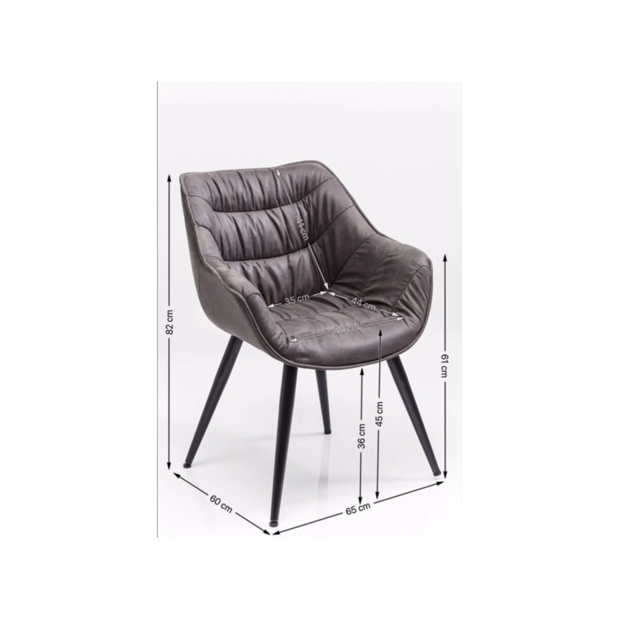 KARE Design Chaise Avec Accoudoirs Thelma Grise ^ Chaise