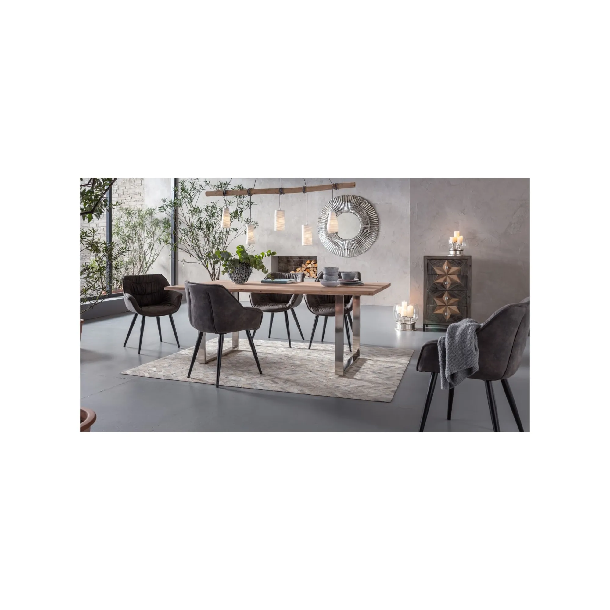 KARE Design Chaise Avec Accoudoirs Thelma Grise ^ Chaise