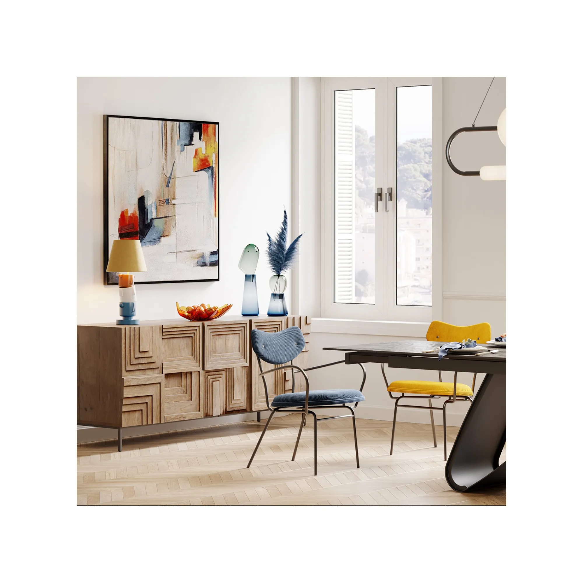 KARE Design Chaise Avec Accoudoirs Viola Bleue ^ Chaise