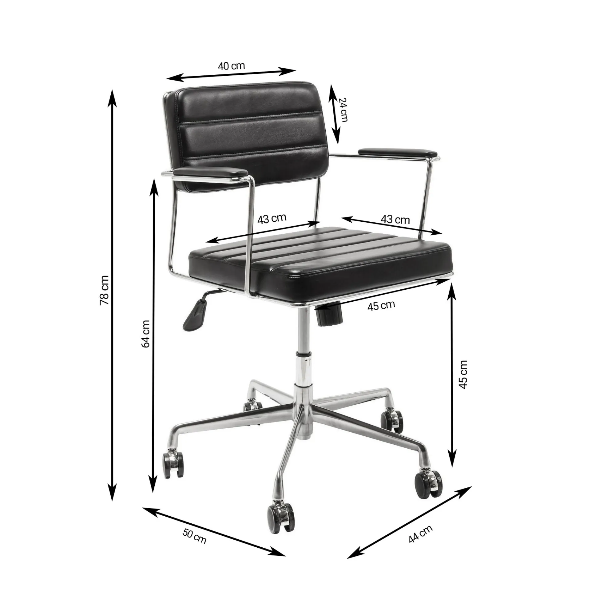KARE Design Chaise De Bureau Pivotante Dottore Noire ^ Chaise De Bureau