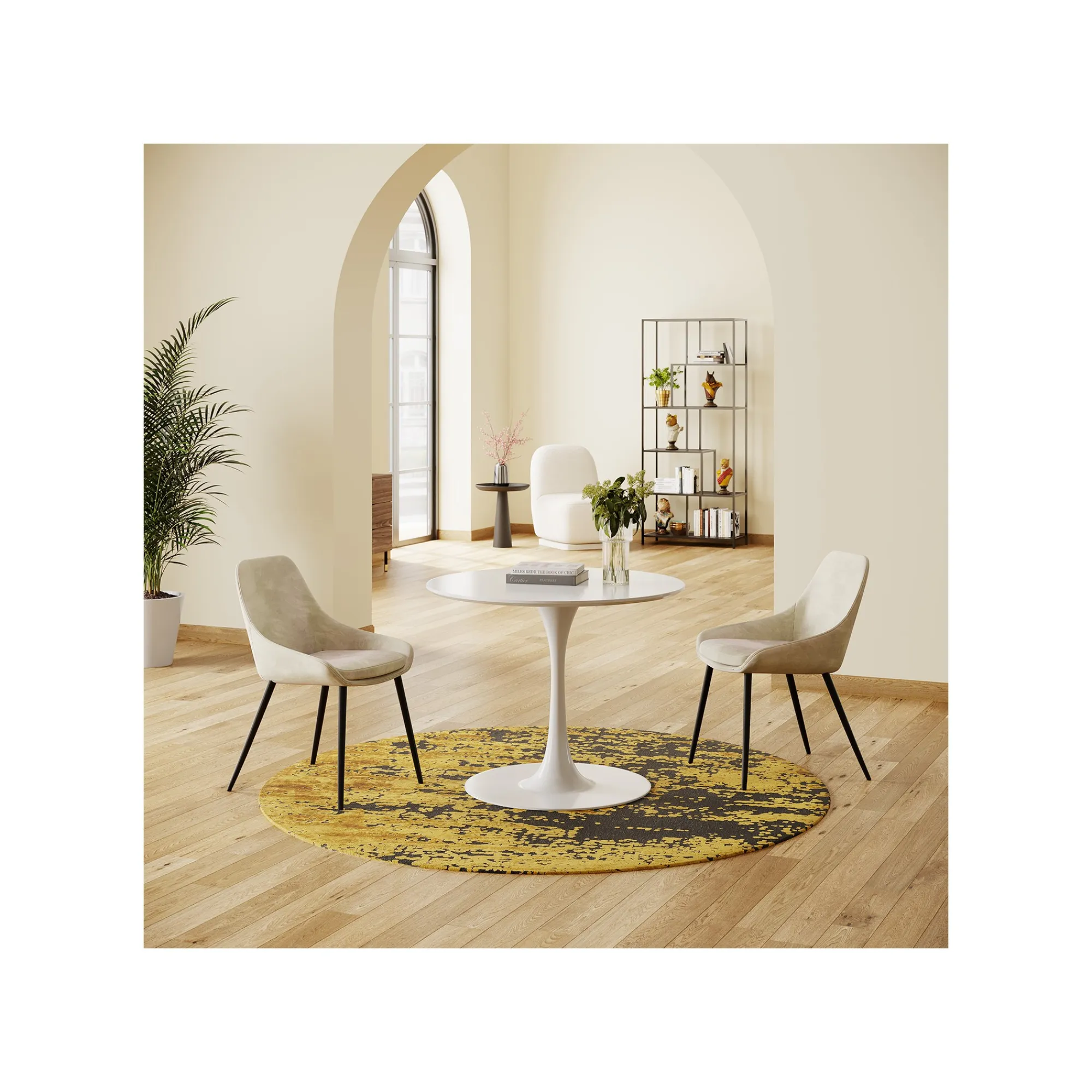 KARE Design Chaise East Side Velours Beige 52cm ^ Chaise