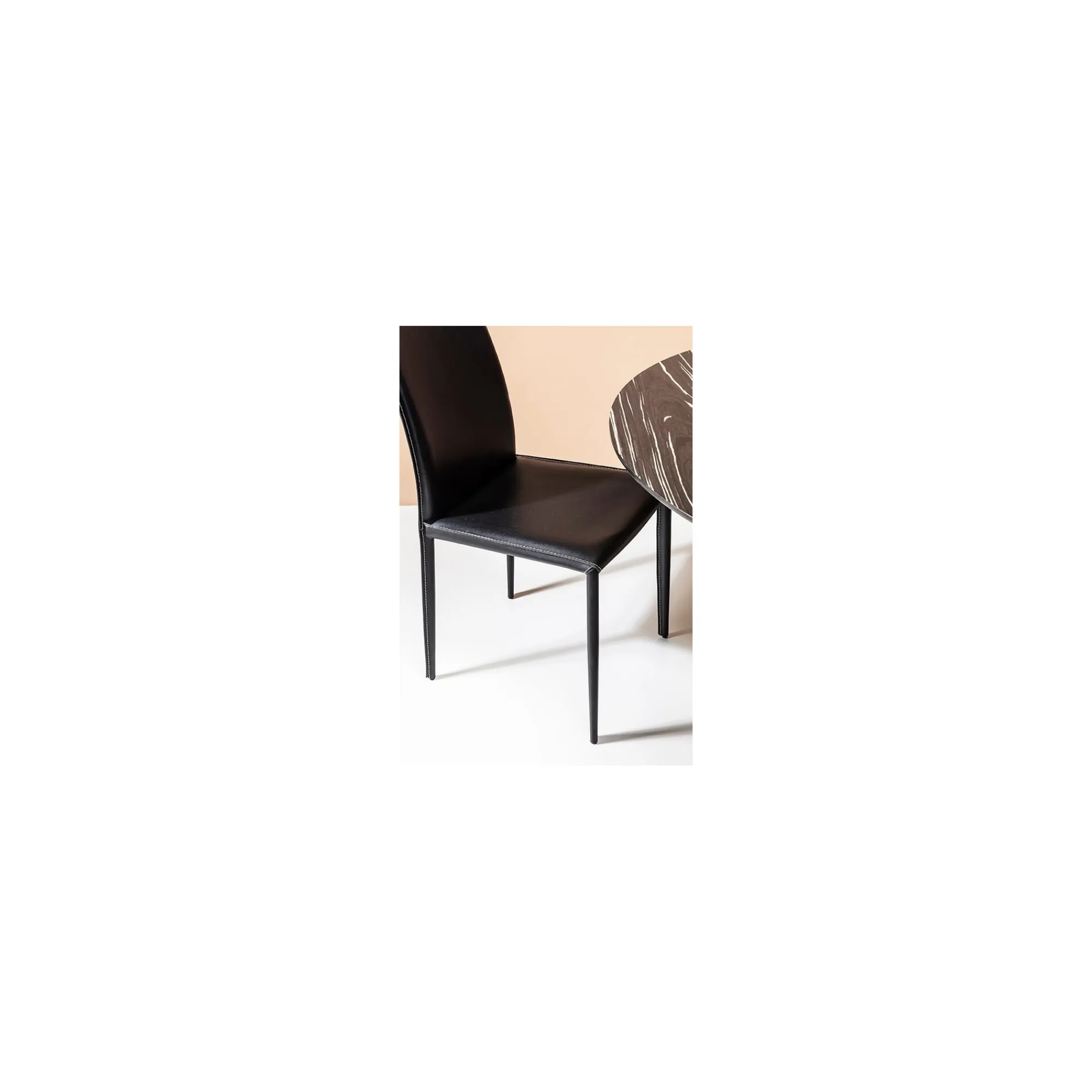 KARE Design Chaise En Cuir Milano Noire ^ Chaise