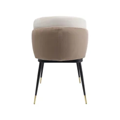 KARE Design Chaise Hojas Velours Beige Et Taupe ^ Chaise