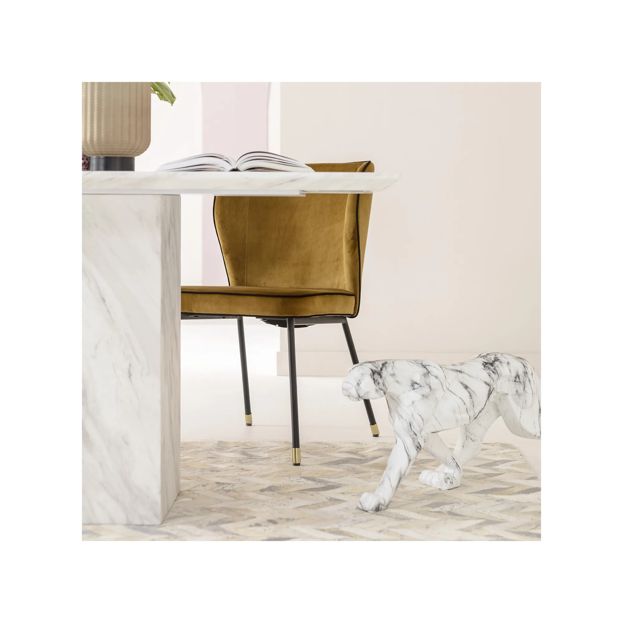 KARE Design Chaise Irina Velours Ocre ^ Chaise