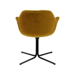 KARE Design Chaise Pivotante Colmar Velours Jaune ^ Chaise