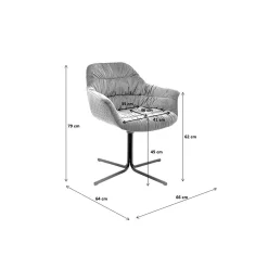 KARE Design Chaise Pivotante Colmar Velours Vert ^ Chaise