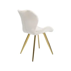 KARE Design Chaise Viva Velours Crème Et Or ^ Chaise