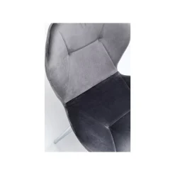 KARE Design Chaise Viva Velours Gris Et Chrome ^ Chaise