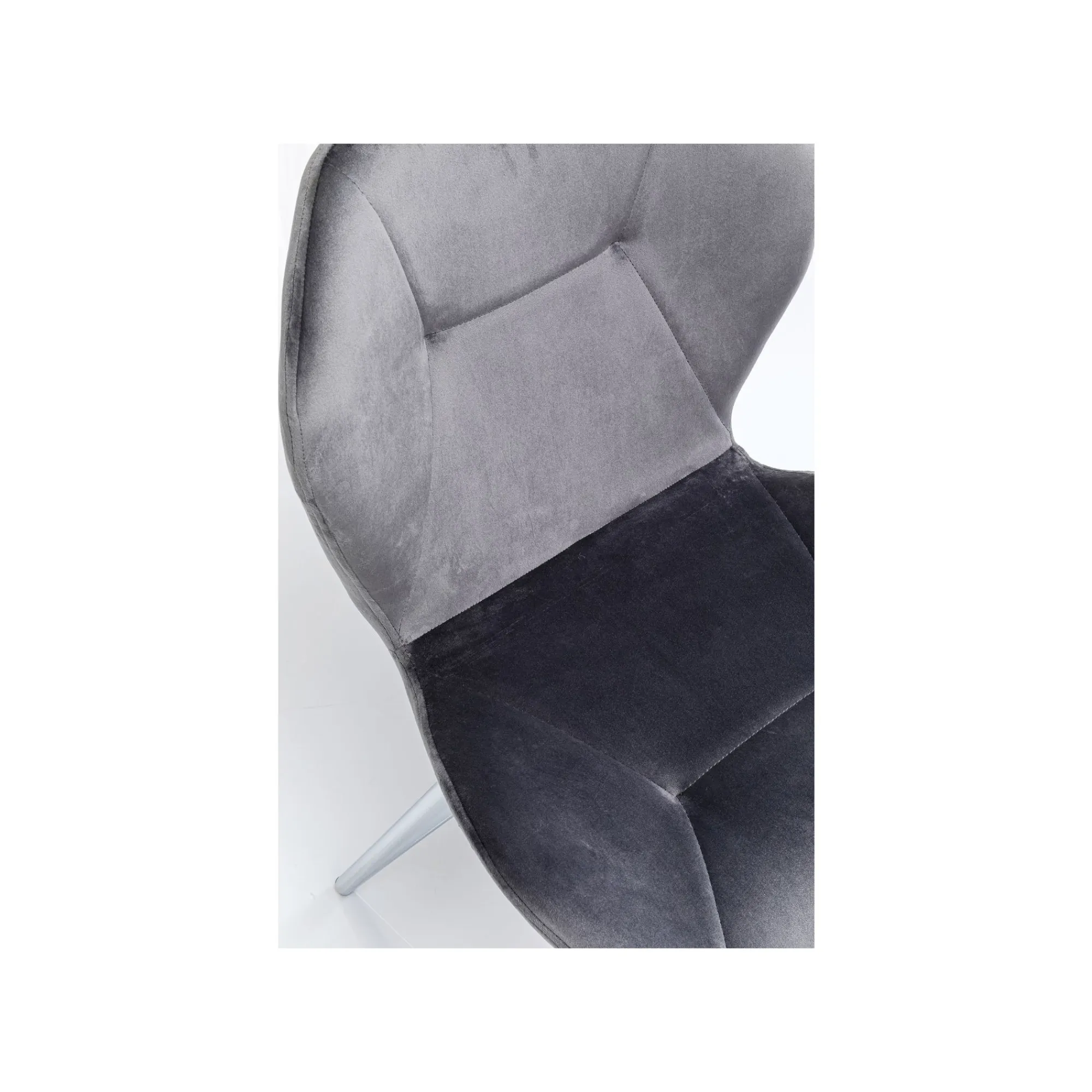 KARE Design Chaise Viva Velours Gris Et Chrome ^ Chaise