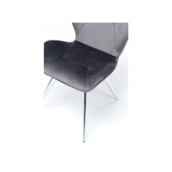 KARE Design Chaise Viva Velours Gris Et Chrome ^ Chaise