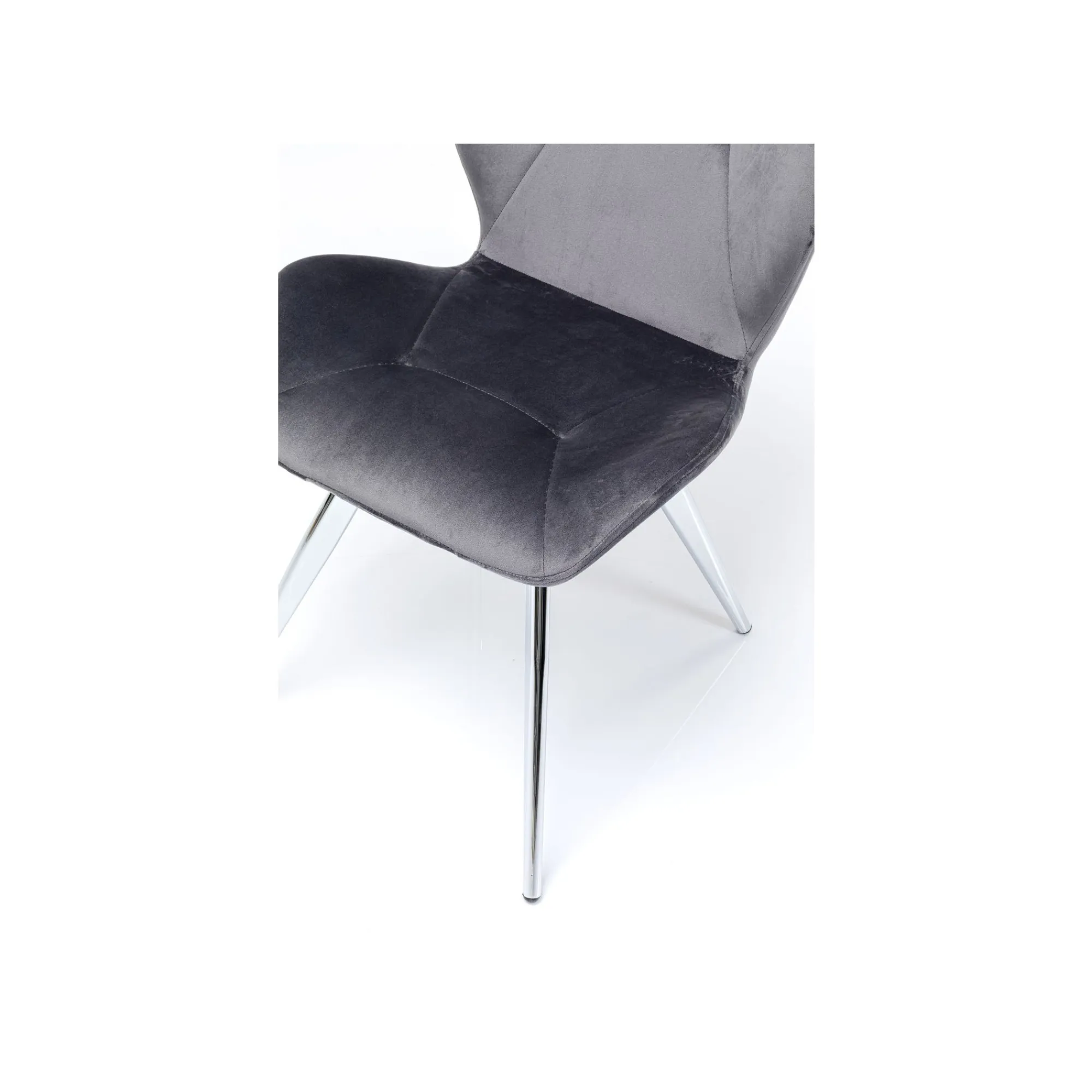 KARE Design Chaise Viva Velours Gris Et Chrome ^ Chaise