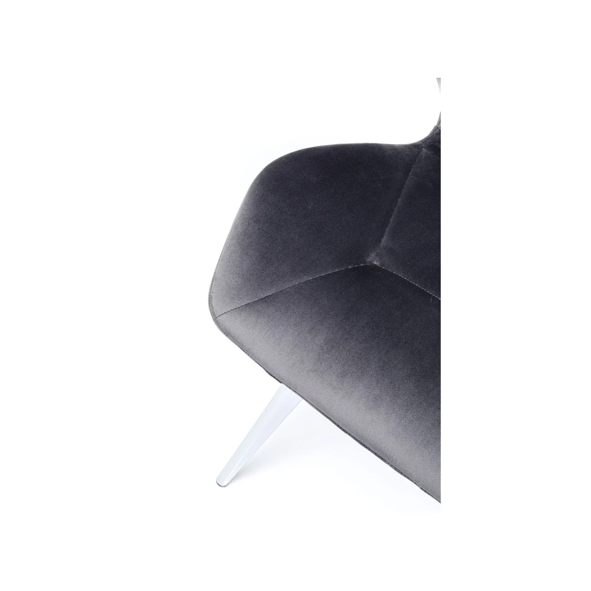 KARE Design Chaise Viva Velours Gris Et Chrome ^ Chaise
