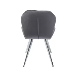 KARE Design Chaise Viva Velours Gris Et Chrome ^ Chaise