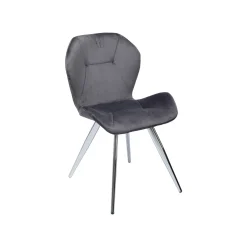 KARE Design Chaise Viva Velours Gris Et Chrome ^ Chaise