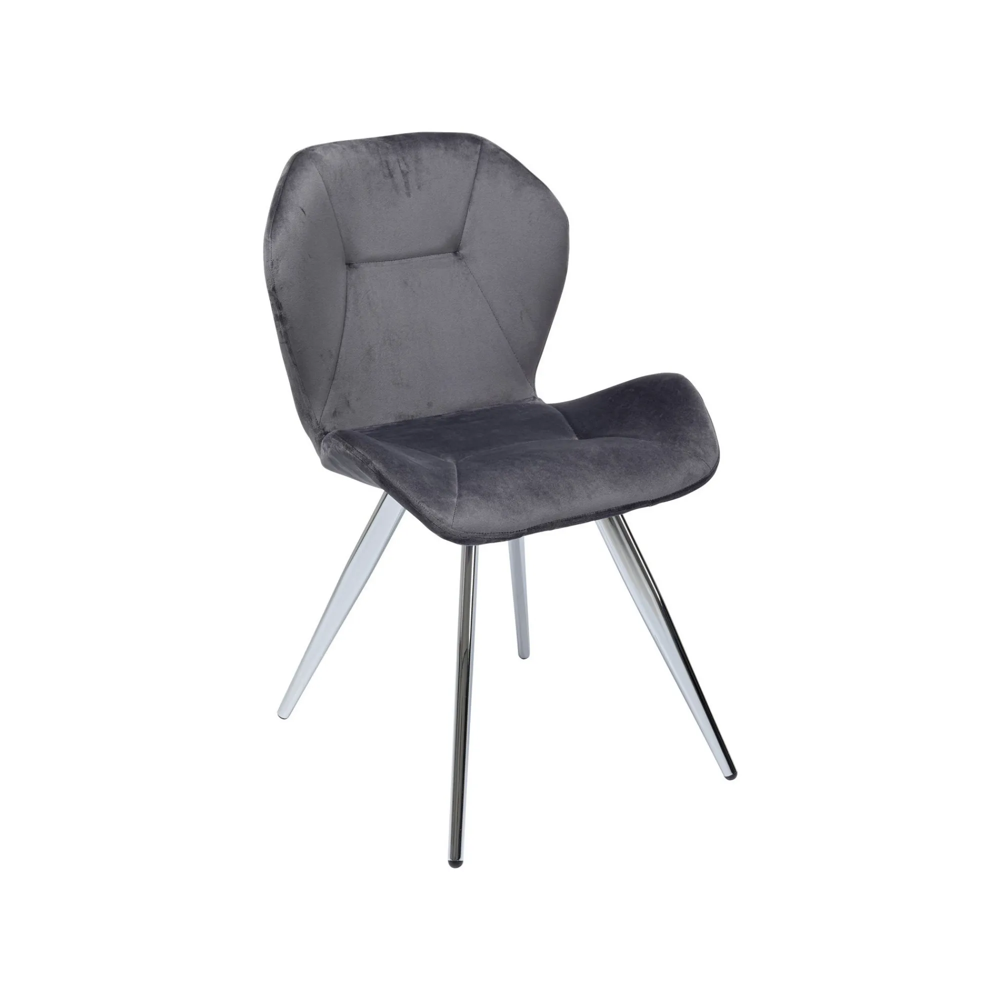 KARE Design Chaise Viva Velours Gris Et Chrome ^ Chaise