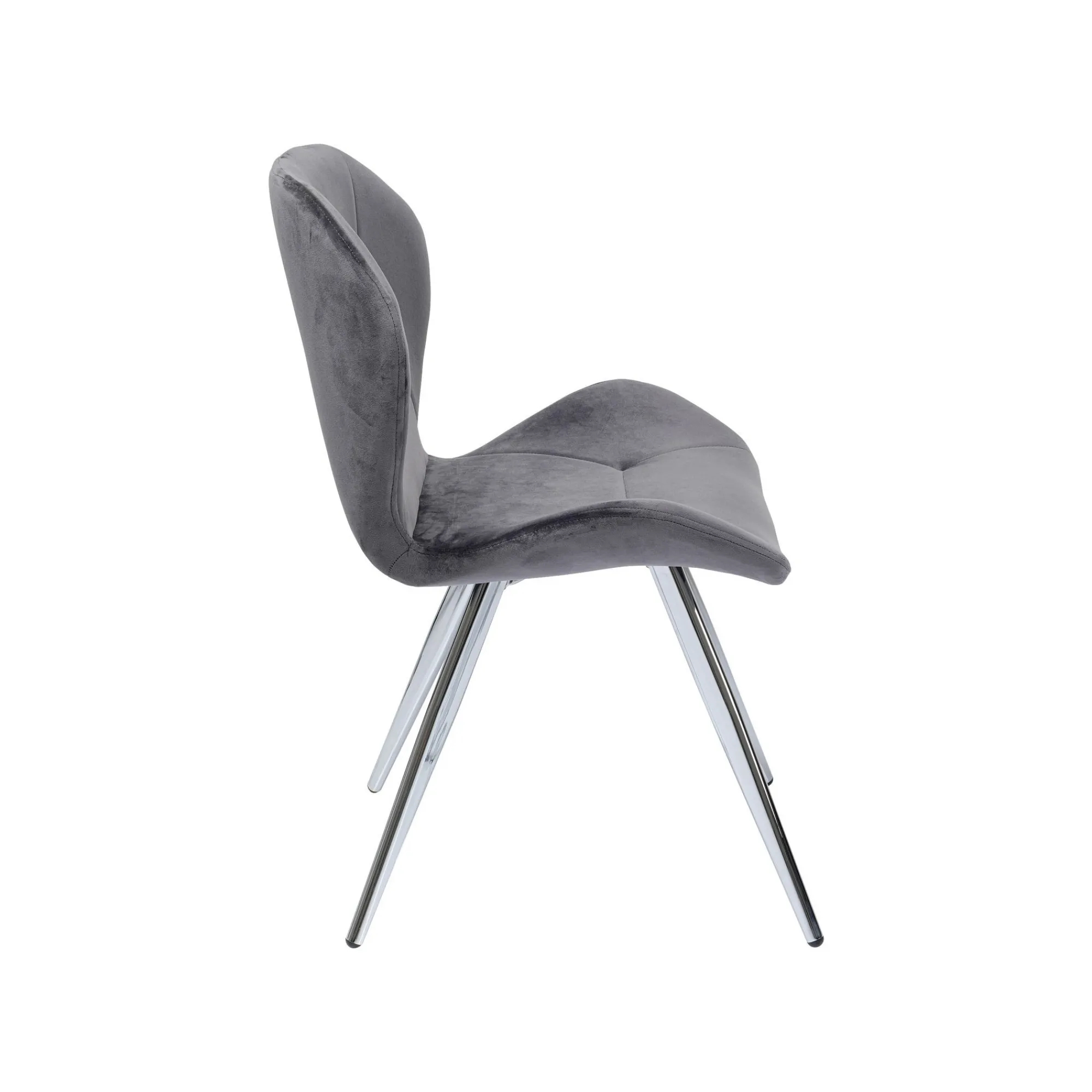 KARE Design Chaise Viva Velours Gris Et Chrome ^ Chaise