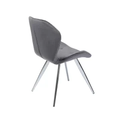KARE Design Chaise Viva Velours Gris Et Chrome ^ Chaise