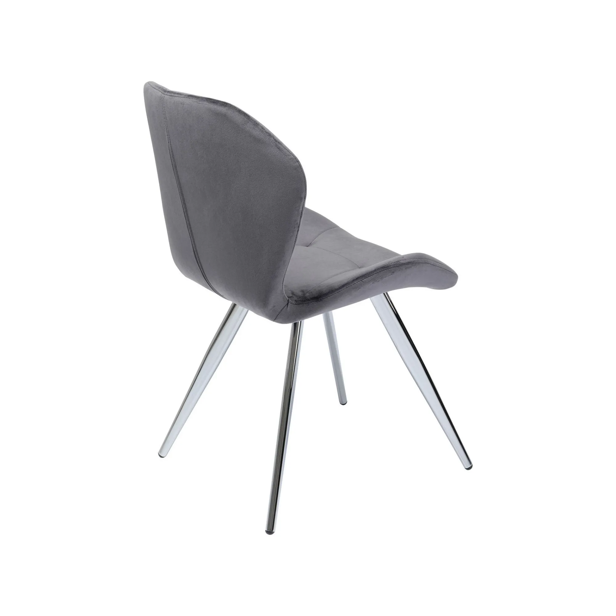 KARE Design Chaise Viva Velours Gris Et Chrome ^ Chaise