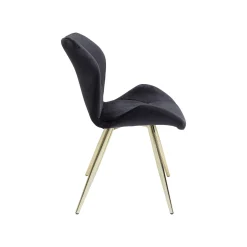 KARE Design Chaise Viva Velours Noir Et Or ^ Chaise